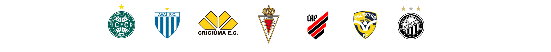 Clubes parceiros da Life Academy: Coritiba, Avaí, Criciúma, Real Murcia, Athletico Paranaense, Palestra Itália e Operário Ferroviário